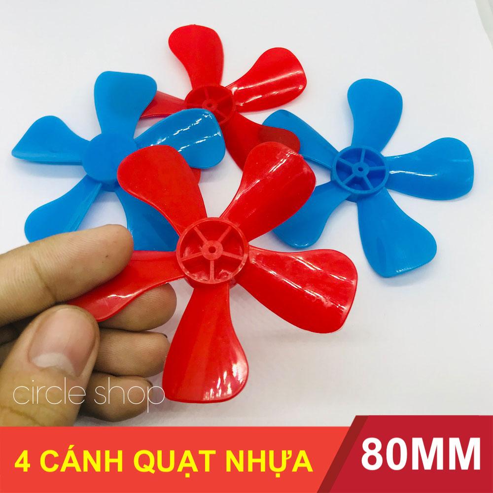 4 cánh quạt mini nhựa loại 5 cánh đường kính 80mm trực 2mm DIY mô hình - LK0189