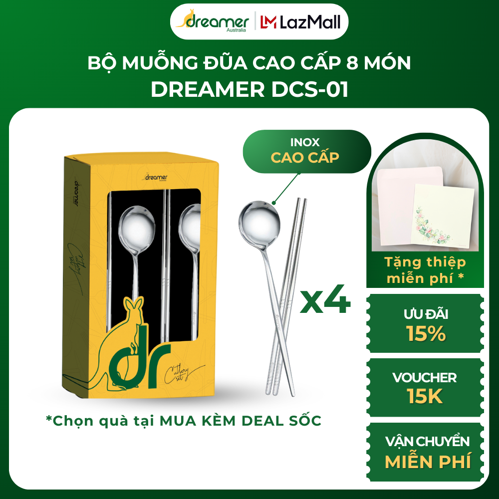 Bộ Muỗng Đũa INOX Cao Cấp 8 Món DCS-01