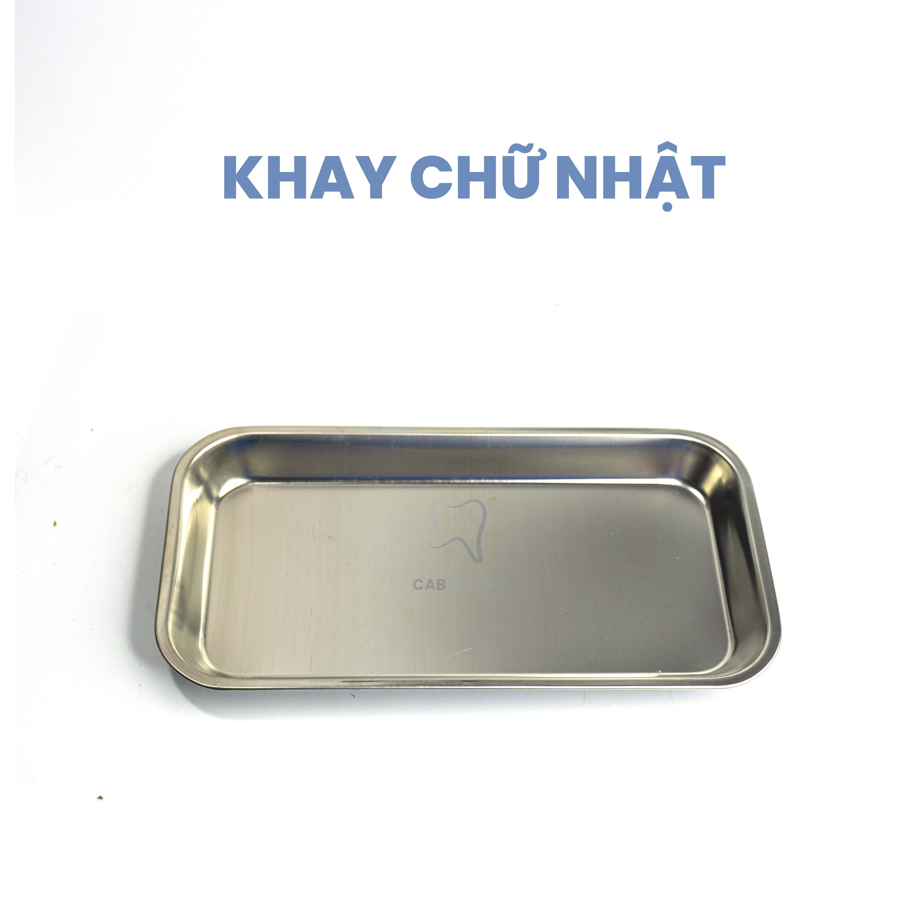 Khay chữ nhật inox - mâm khám