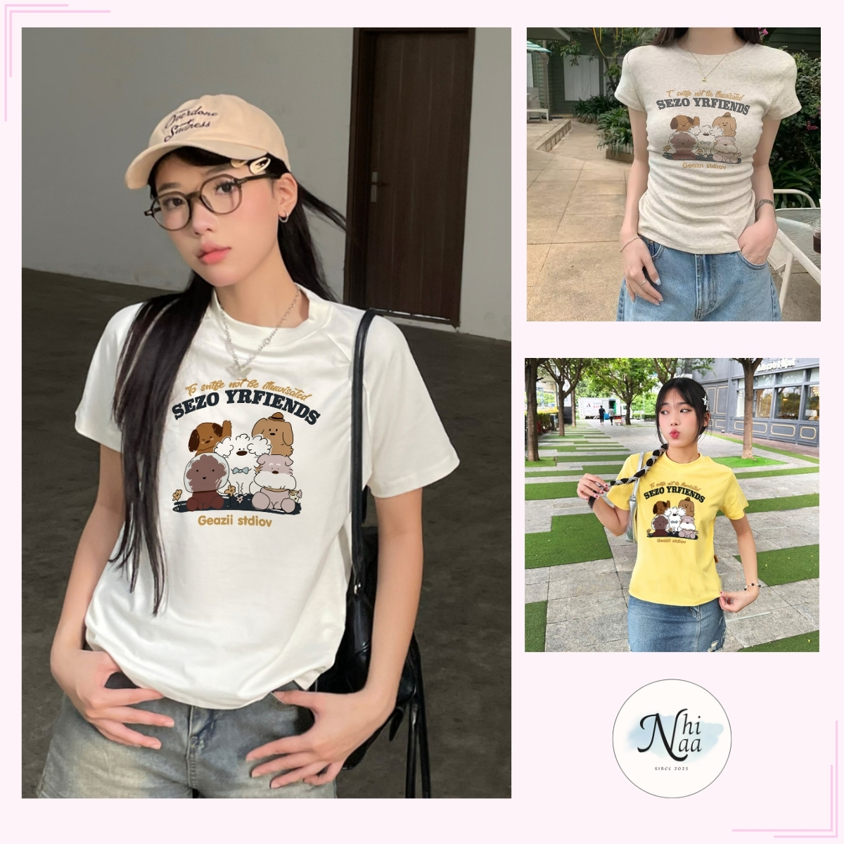 Áo Baby Tee NhiNaa Store In Hình Gấu SEZO YRFIENDS A51064