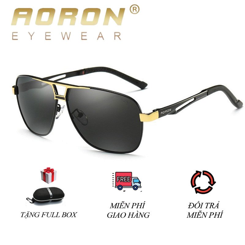 Mắt kính phân cực nam cao cấp aoron-hd8521, kính mắt nam, kính râm, mắt kính