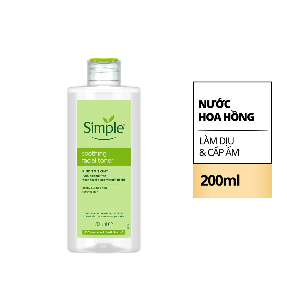 Nước Cân Bằng Simple Soothing Facial Toner Không Chứa Cồn Giúp Làm Dịu Da 200ml
