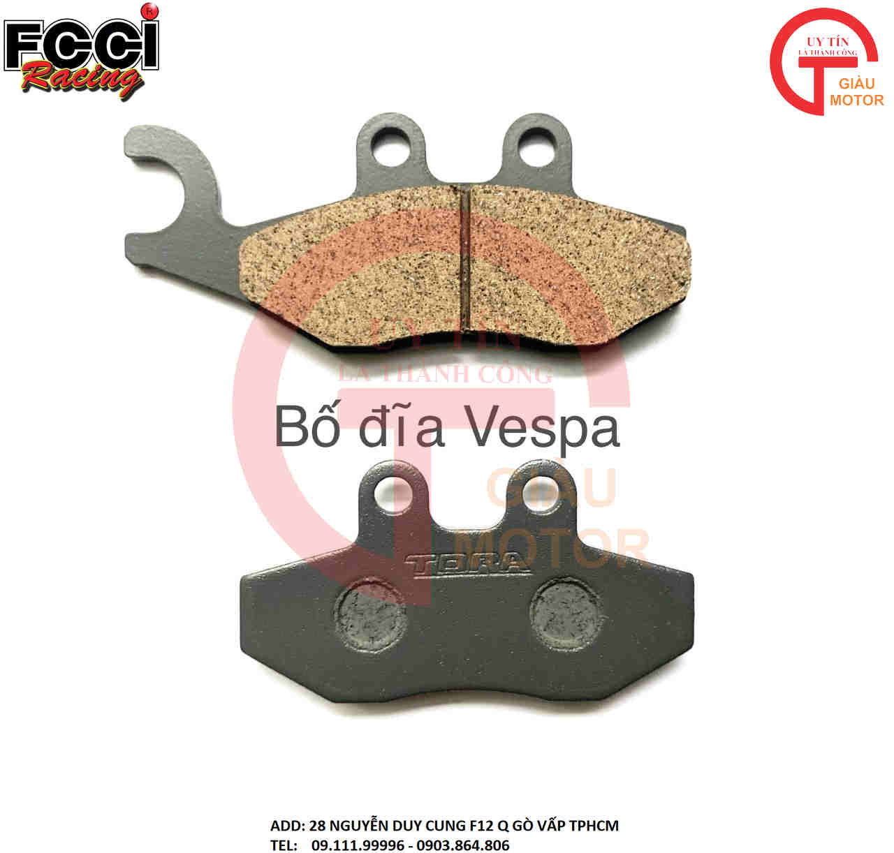 Bố thắng dĩa xe piaggio vespa sprint ,liberty hãng fcci