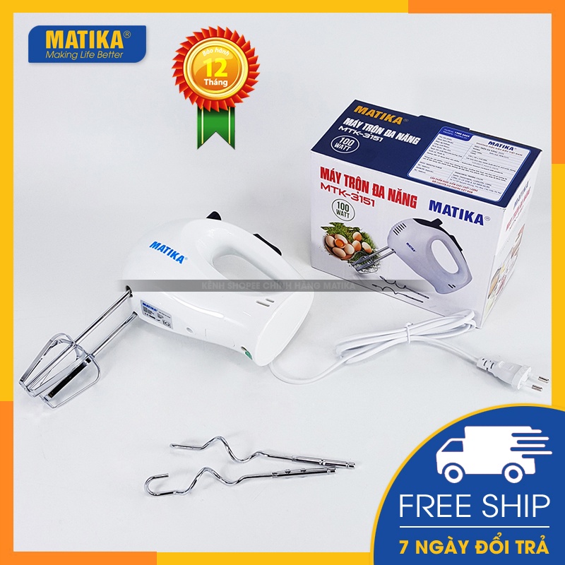 Máy đánh trứng cầm tay 💖 matika 💖 máy đảo bột kem bơ 5 cấp độ mtk-3151