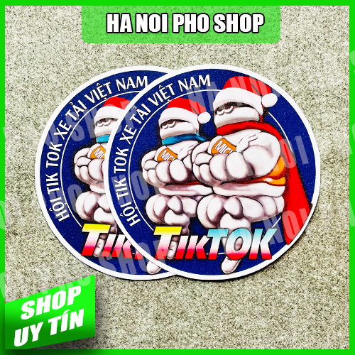Cặp 02 Tem TikTok Michelin Noel, có ánh kim, chống nước [kèm quà tặng tem nhỏ 10k]