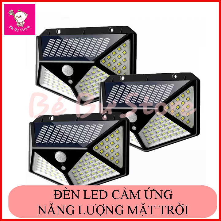 Đèn cảm ứng năng lượng mặt trời - đèn chống trộm năng lượng mặt trời 100 led