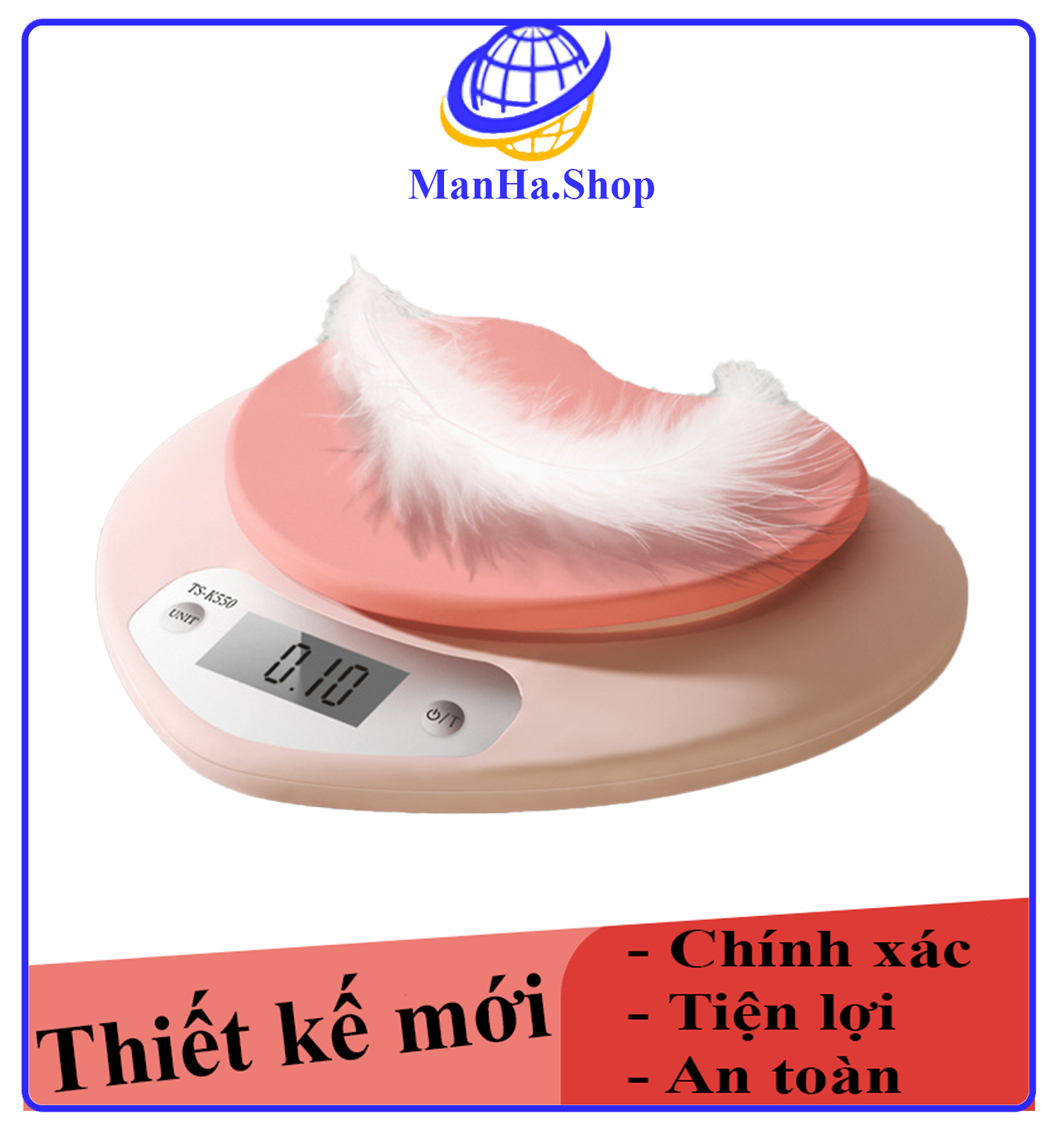 Cân Tiểu Ly- Cân điện tử mini dải đo 0,1-5kg. Thiết kế mới, chống thấm nước, độ chính xác cao.