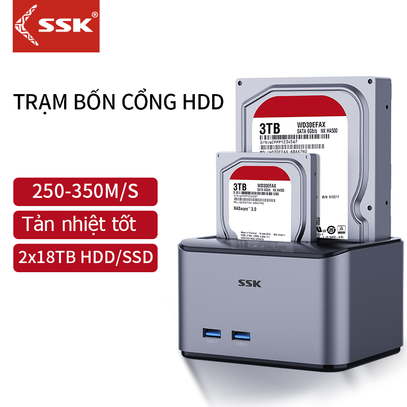 SSK trạm nối ổ cứng ổ cắm ổ cứng Aluminum HDD Docking Station USB 3.0 to