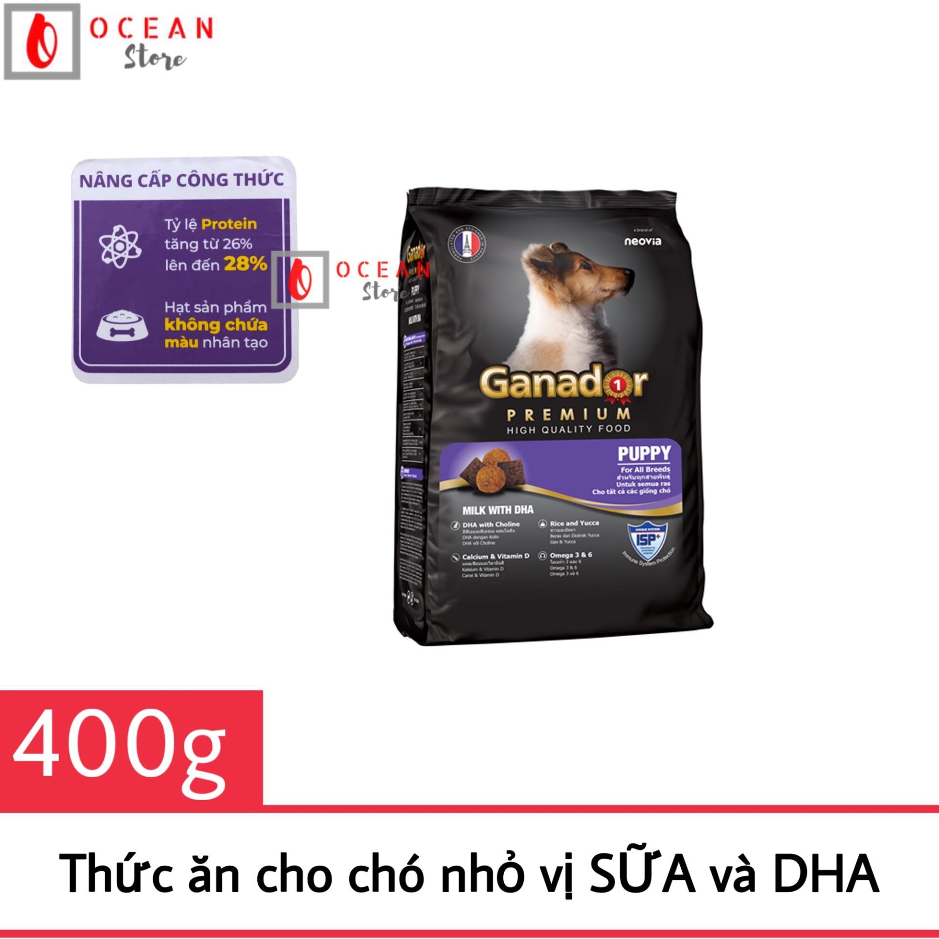 [BAO BÌ MỚI] Thức ăn cho chó vị sữa và DHA - Thức ăn Ganador Puppy  400g