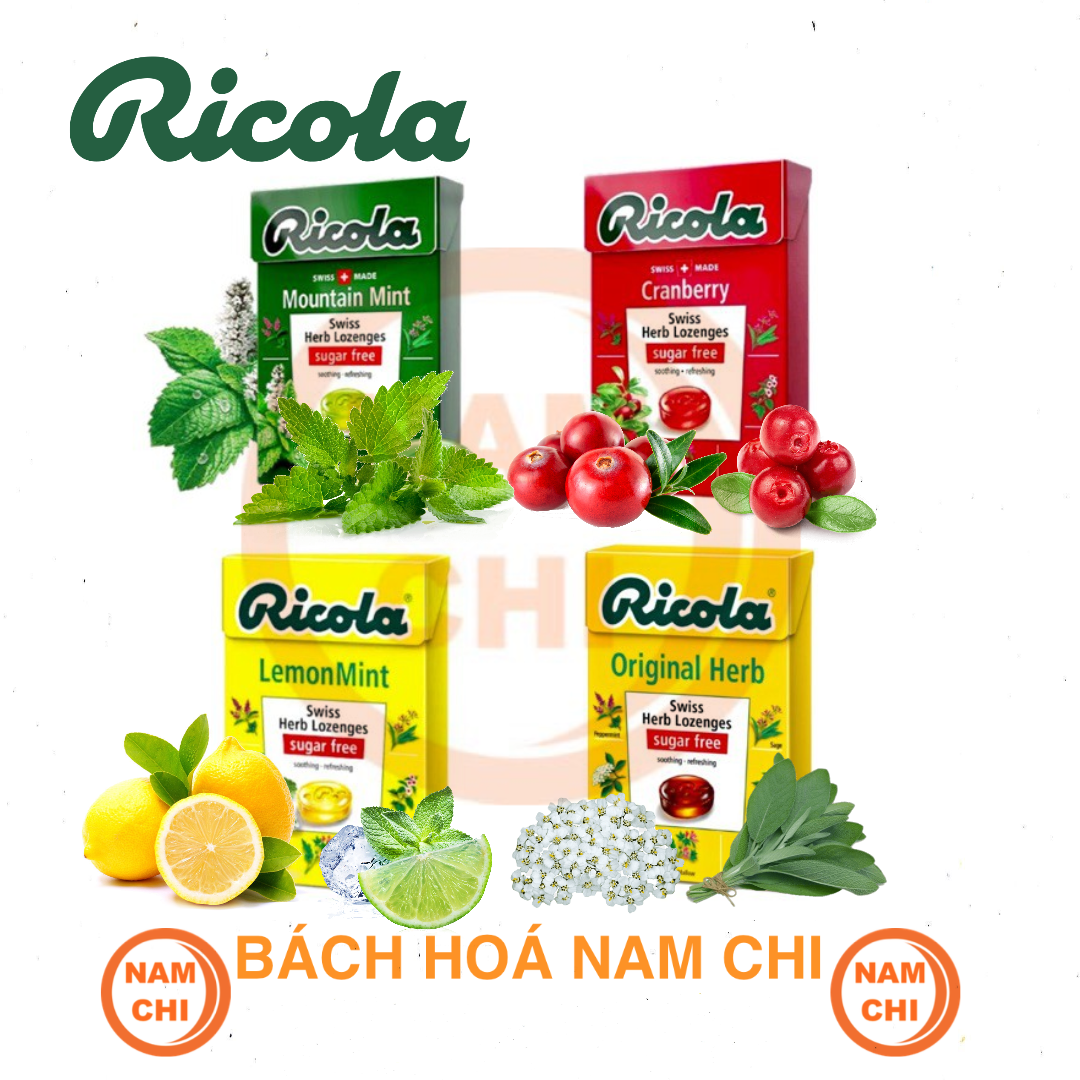 [5 VỊ] Kẹo Thảo Mộc RICOLA Hộp Giấy 40g - Thụy Sĩ - Nhỏ Gọn Tiện Lợi, Nguyên Liệu Thơm Ngon Ngọt