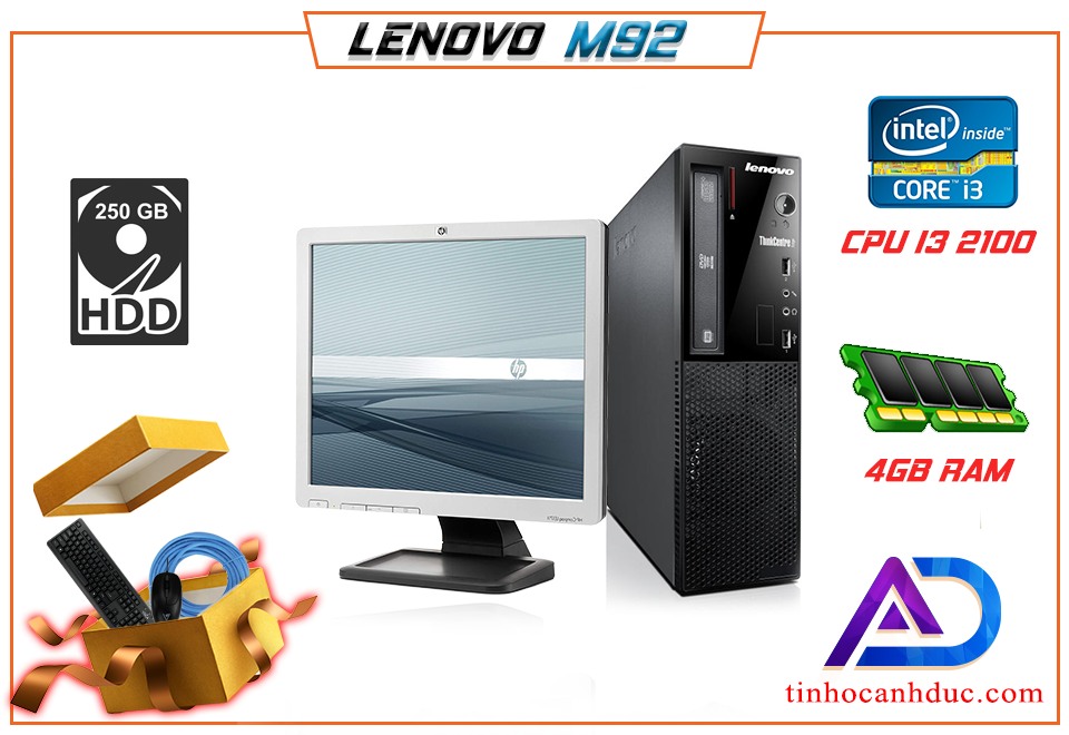 Máy bộ văn phòng Lenovo lenovoA1H1L17 CPU I3 Ram 4G HDD 250G  kèm Màn hình LCD 17 tặng phím chuột lót cáp NEW dễ nâng cấp i5 i7