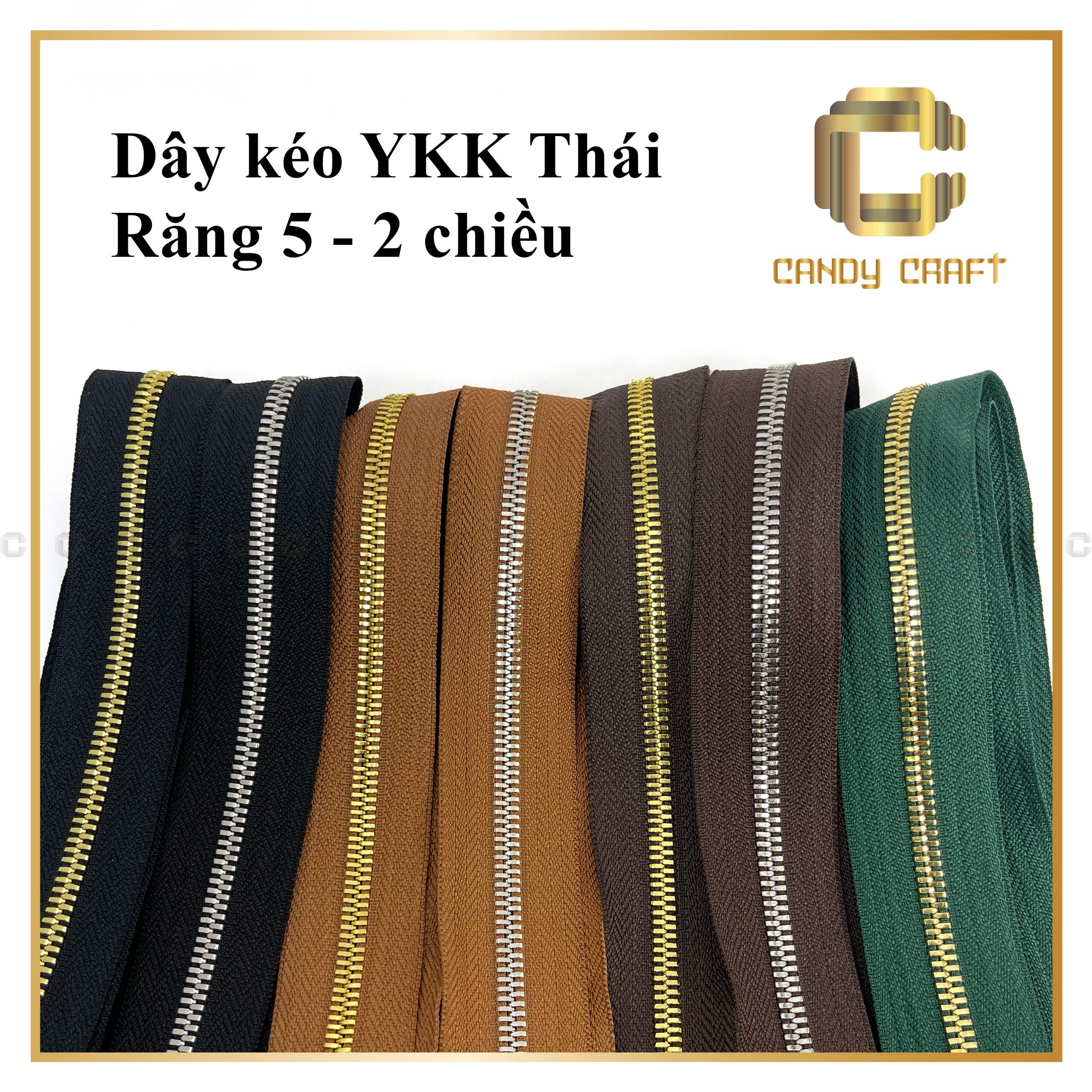 Dây kéo 2 chiều YKK Thái răng 5 - phụ kiện làm túi xách