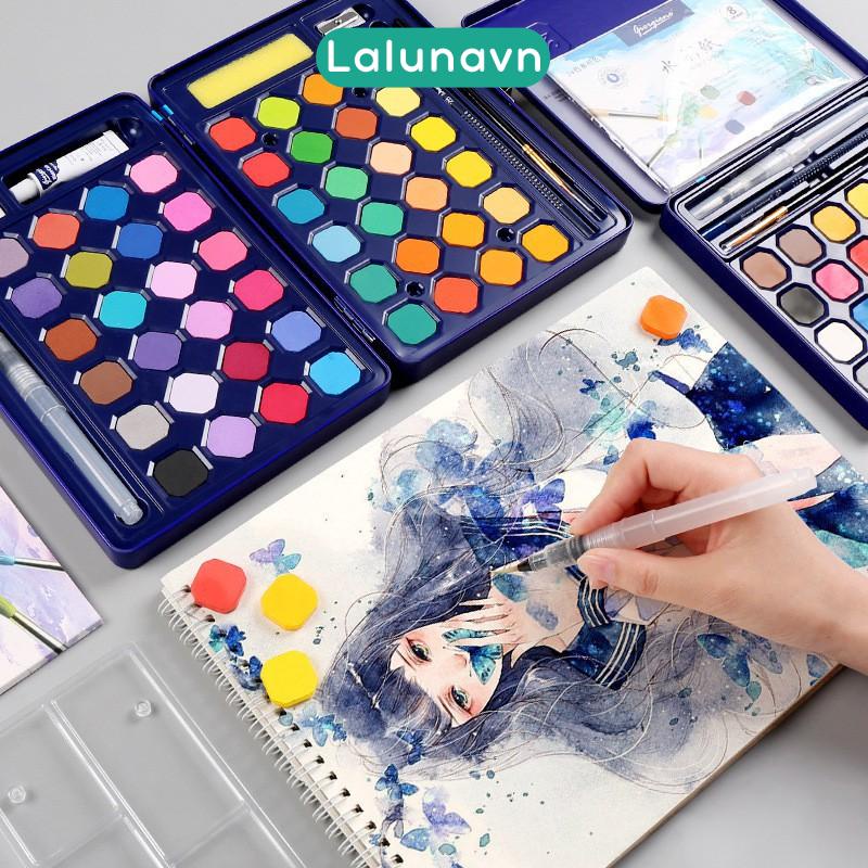 Màu Nước Giorgione CAKE 12/18/24/36/48 hộp thiếc Màu vẽ Cao Cấp Lalunavn - B79