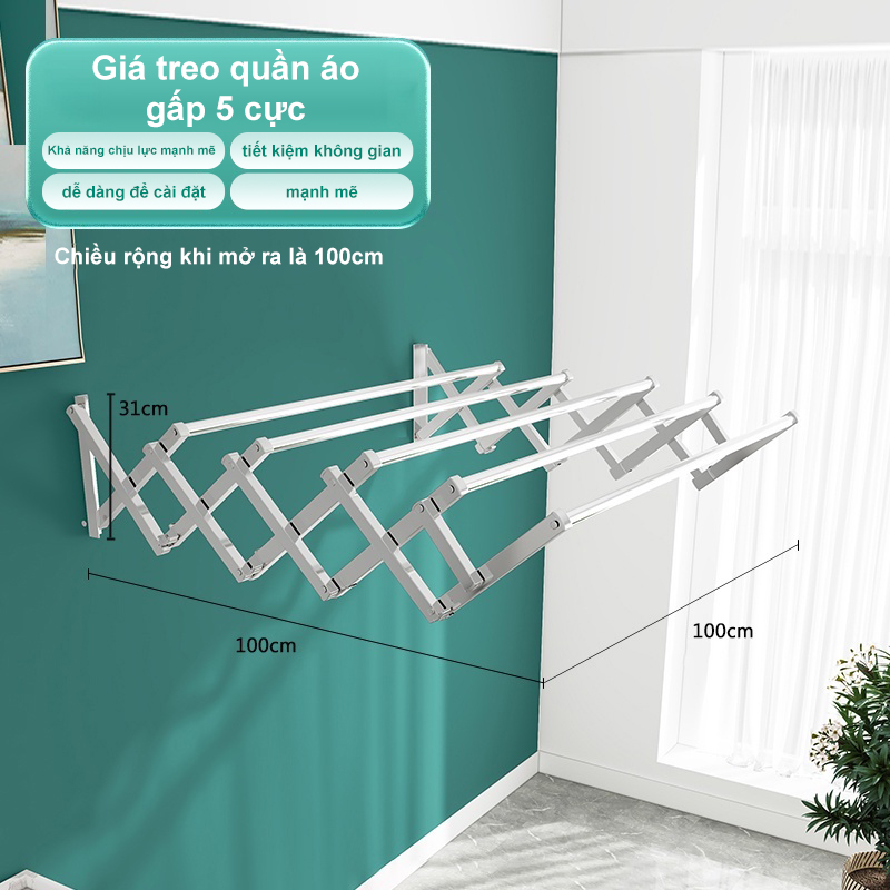 DAMIK Giàn phơi đồ inox giãn thông minh co giãn thông minh - Sào phơi, giá phơi, giàn phơi đồ