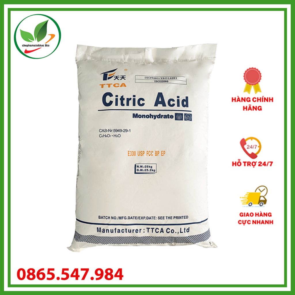 Sản phẩm Acid Citric. Bột chanh. Bao 25kg