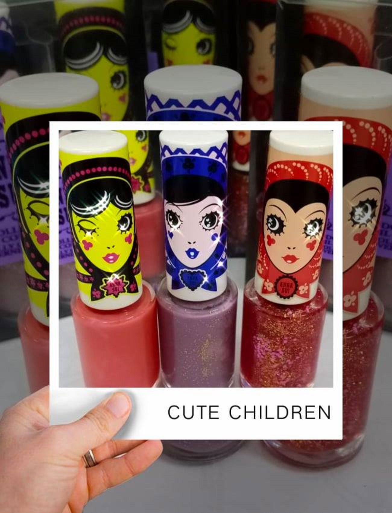 Sơn Anna Sui màu siêu xinh, hàng Nhật bảo vệ màu sơn móng nhanh khô Set 3 chai