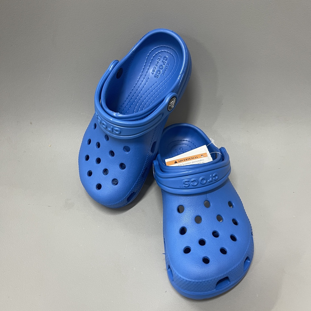 - Dép sục Cross Classic cho bé trai bé gái trẻ em màu Xanh cô ban, giày xục Crocs Clog Kid nam nữ xuất khẩu tặng Sticker - HannaKids