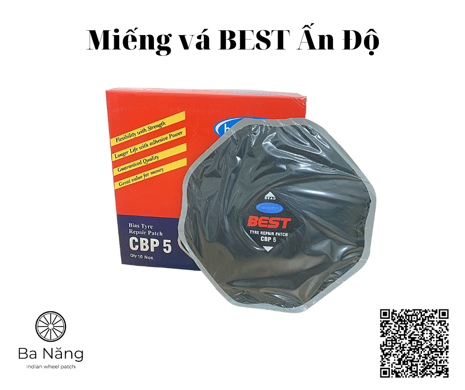 Miếng vá vỏ, vá lốp xe tải, máy cày, ôtô best cbp5 bố chéo