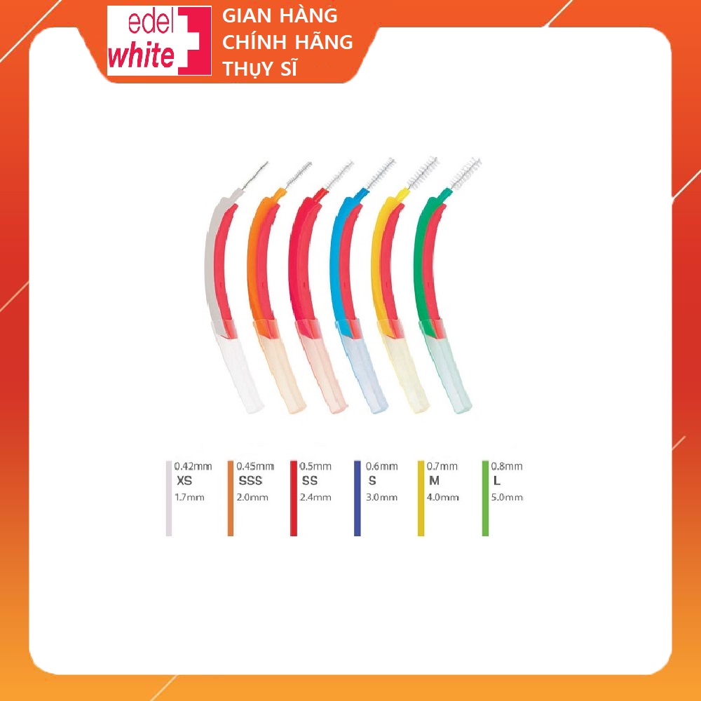 Chải kẽ răng edelwhite MIX Bộ Tổng hợp 6 size dòng cao cấp Thụy Sĩ