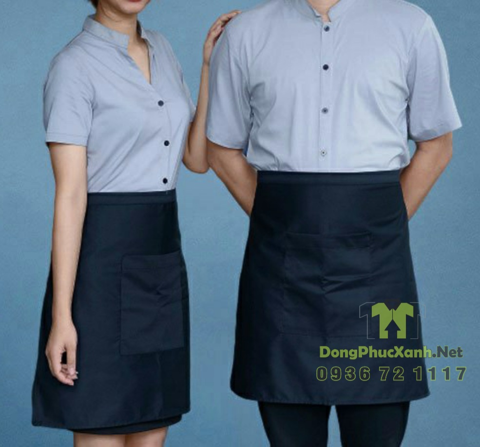 Tạp dề ngắn Phục vụ CHẤT vải kaki đẹp nhiều màu