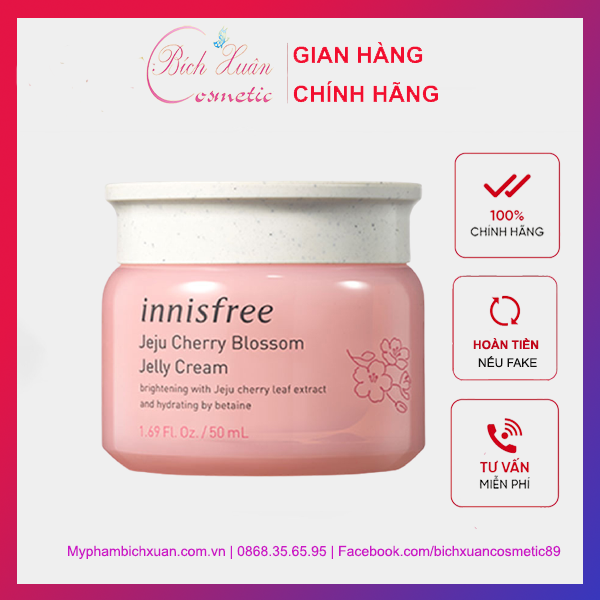 Kem dưỡng ẩm sáng da từ hoa anh đào Innisfree Cherry Blossom Jelly Cream 50ml
