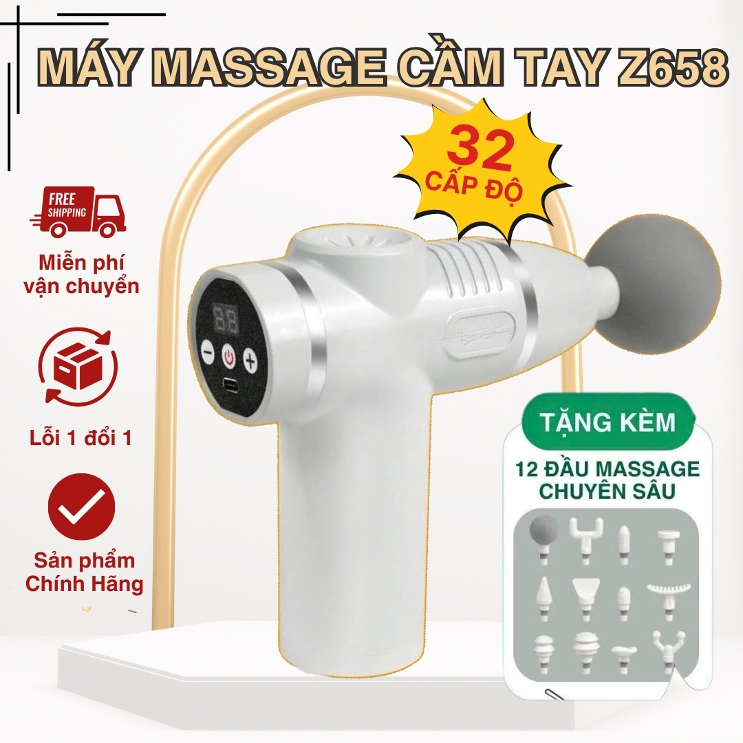 Máy massage cầm tay chính hãng ZLIFE Z668 gồm 12 đầu 32 chế độ lực đấm siêu mạnh giúp giảm đau hiệu quả