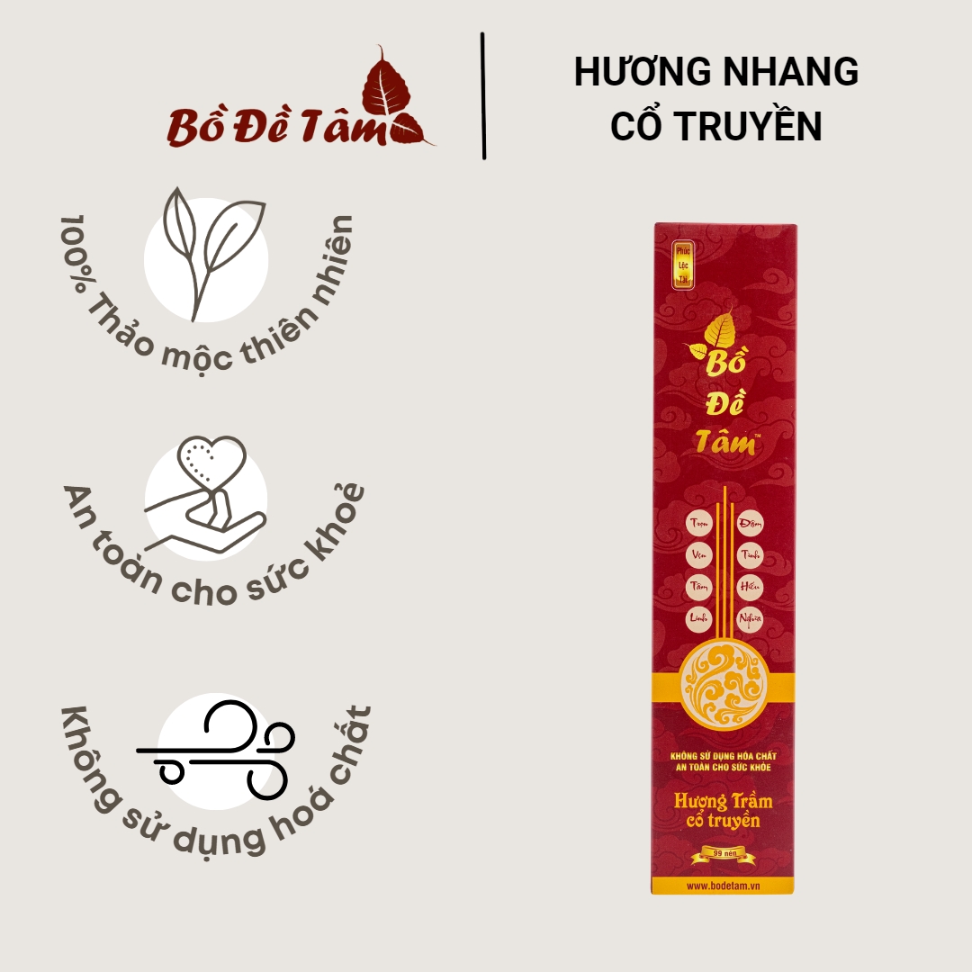 Hương nhang trầm phúc lộc tài Bồ đề tâm hương trầm cổ truyền tự nhiên