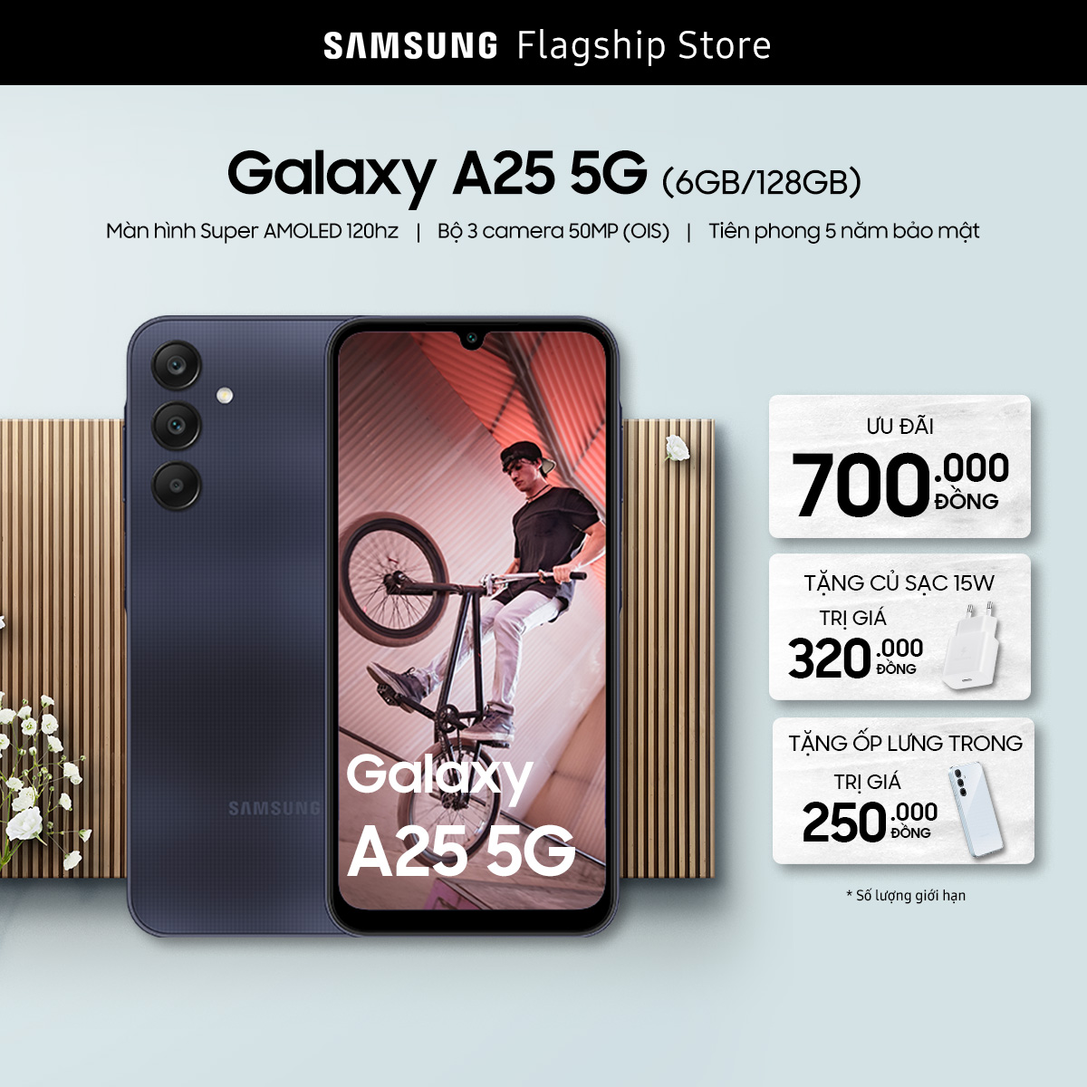 [SIÊU SALE 20H 9-12.10][TẶNG CỦ SẠC-QUÀ GIAO KÈM HÀNG] Điện thoại Samsung Galaxy A25 5G 6GB+128GB | Trả góp 0%