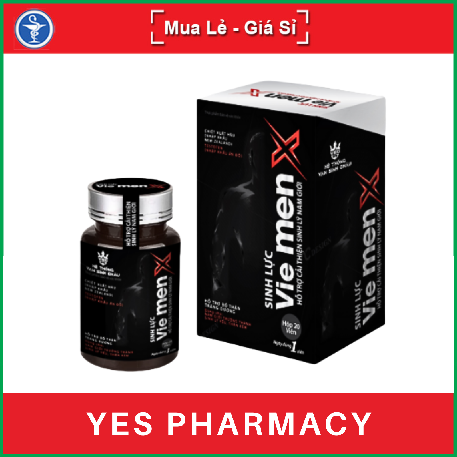 Sinh Lực Vie Men X dành cho nam giới cần tăng cường chức năng sinh lý - 20 viên - YES Pharmacy