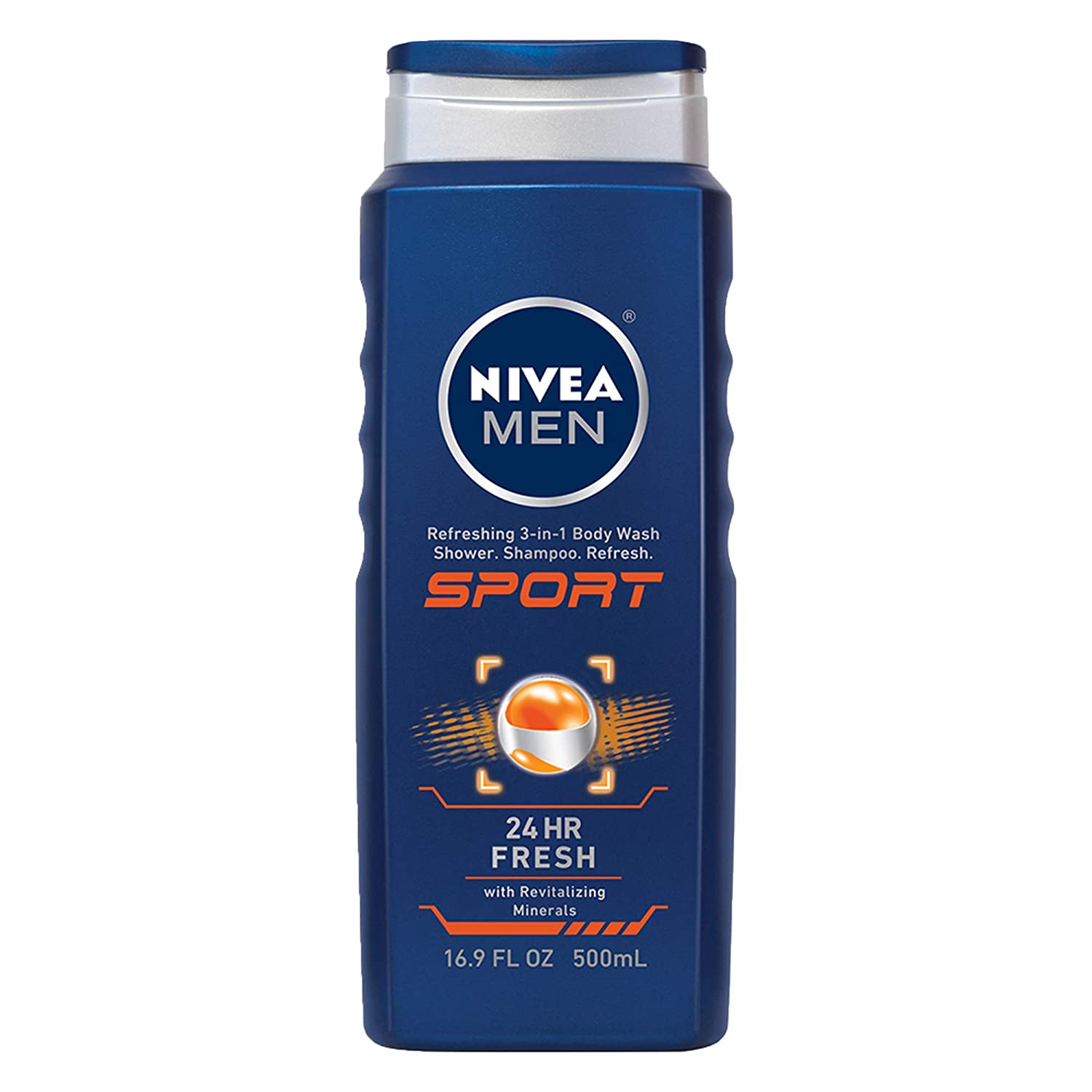 Gel tắm, gội, rửa mặt thể thao 3 trong 1 nivea men sport 3-in-1 body wash 500ml