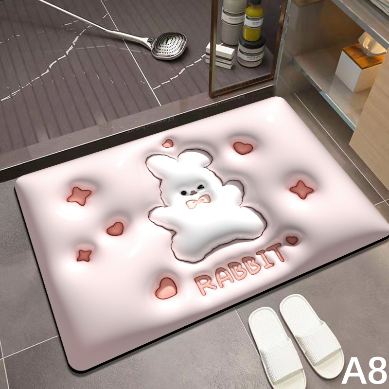 HFTOY 3D phim hoạt hình dễ thương phòng tắm thấm Pad Thảm diatom phòng tắm