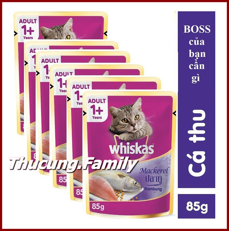 Combo 6 gói Pate Whiskas- Vị Cá thu cho Mèo mọi lứa tuổi. 80g/gói.