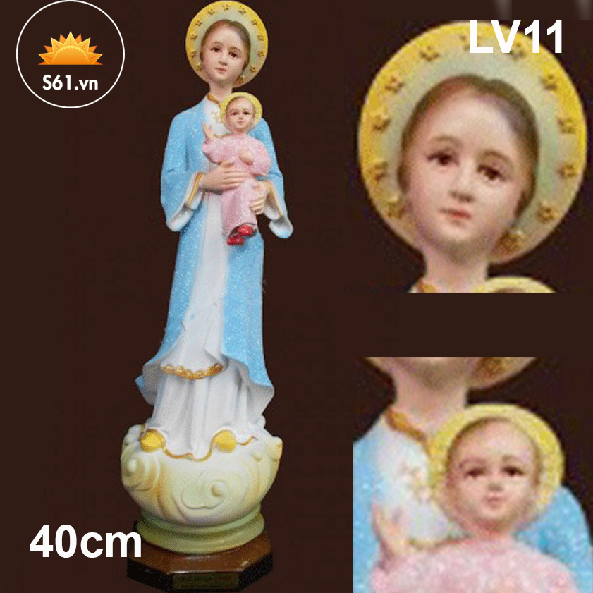 Tượng đức mẹ la vang cao cấp loại tượng công giáo siêu bền không bong tróc 40cm LV10 LV11 LV12