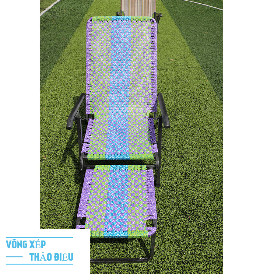 ghế xếp dây đan đài loan khung sơn tĩnh điện - Võng Xếp Thảo Điều