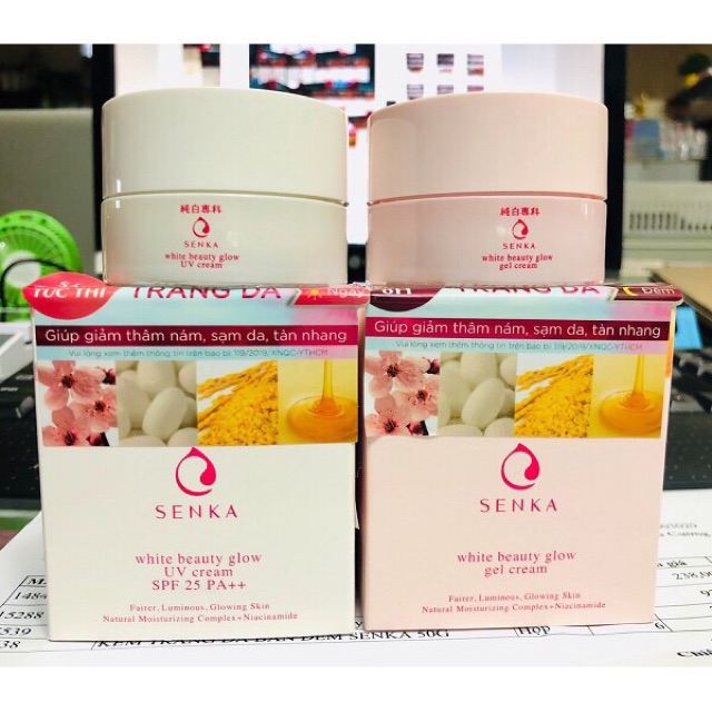 Kem dưỡng da Senka Ngày White Beauty Glow UV Cream SPF 25 PA ++ 50g