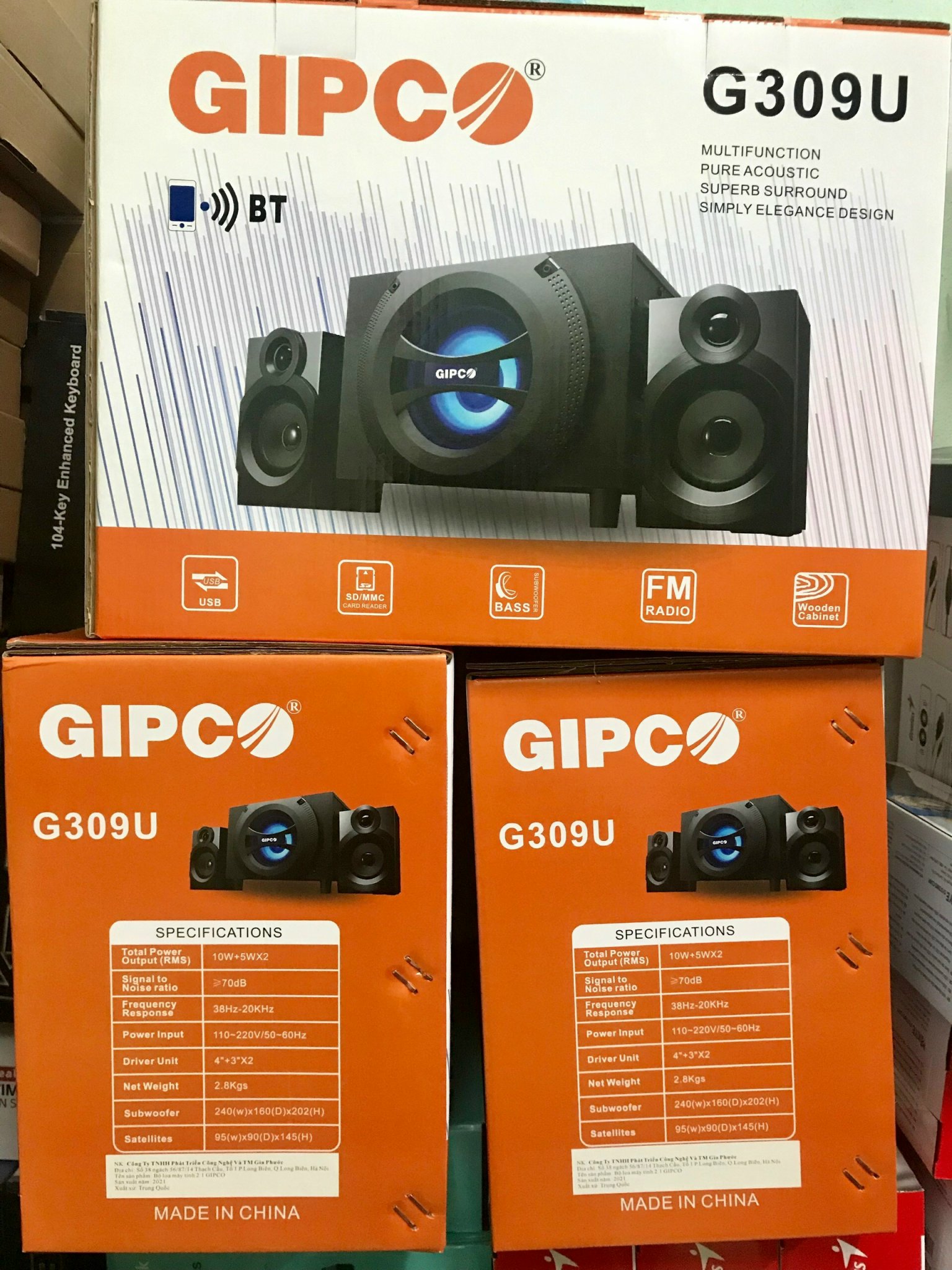 Loa gipco g309u bluetooth mới 100%, có chức năng điều khiển từ xa