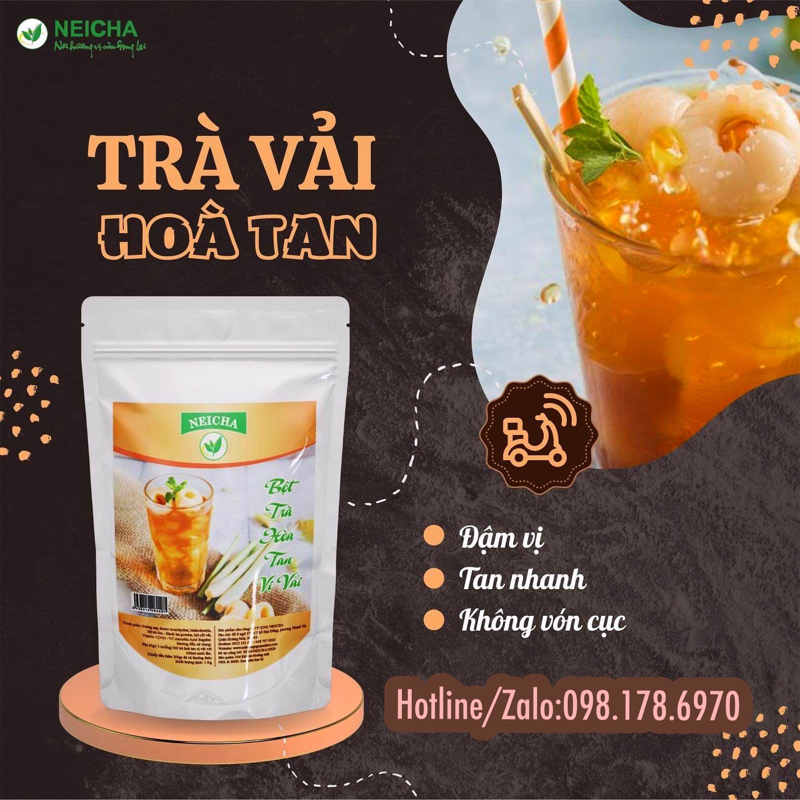 Trà vải hòa tan. pha sẵn siêu nhanh, thơm ngon đúng vị.