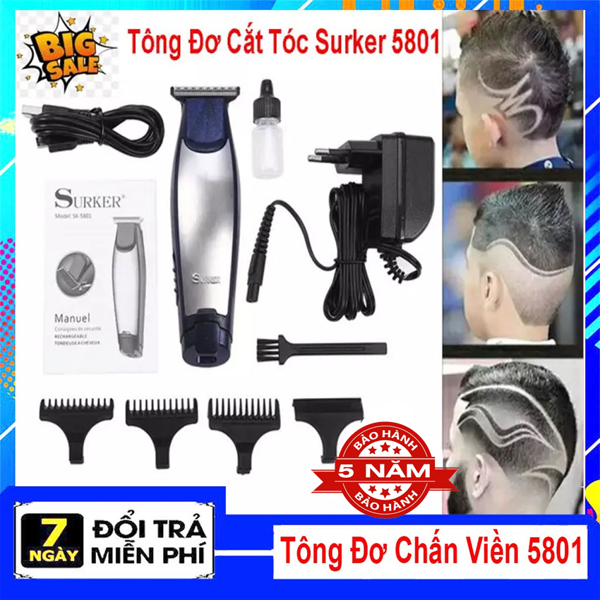 Tăng Đơ Cắt Tóc Chấn Viền Cao Cấp Suker 5801- Tông đơ cắt tóc cho gia đình- Tông đơ cắt tóc cho trẻ em- Tông đơ cắt tóc loại tốt- Tông đơ cắt tóc loại pin trâu. Thiết kế nhỏ gọn Lưỡi dao sắc bén