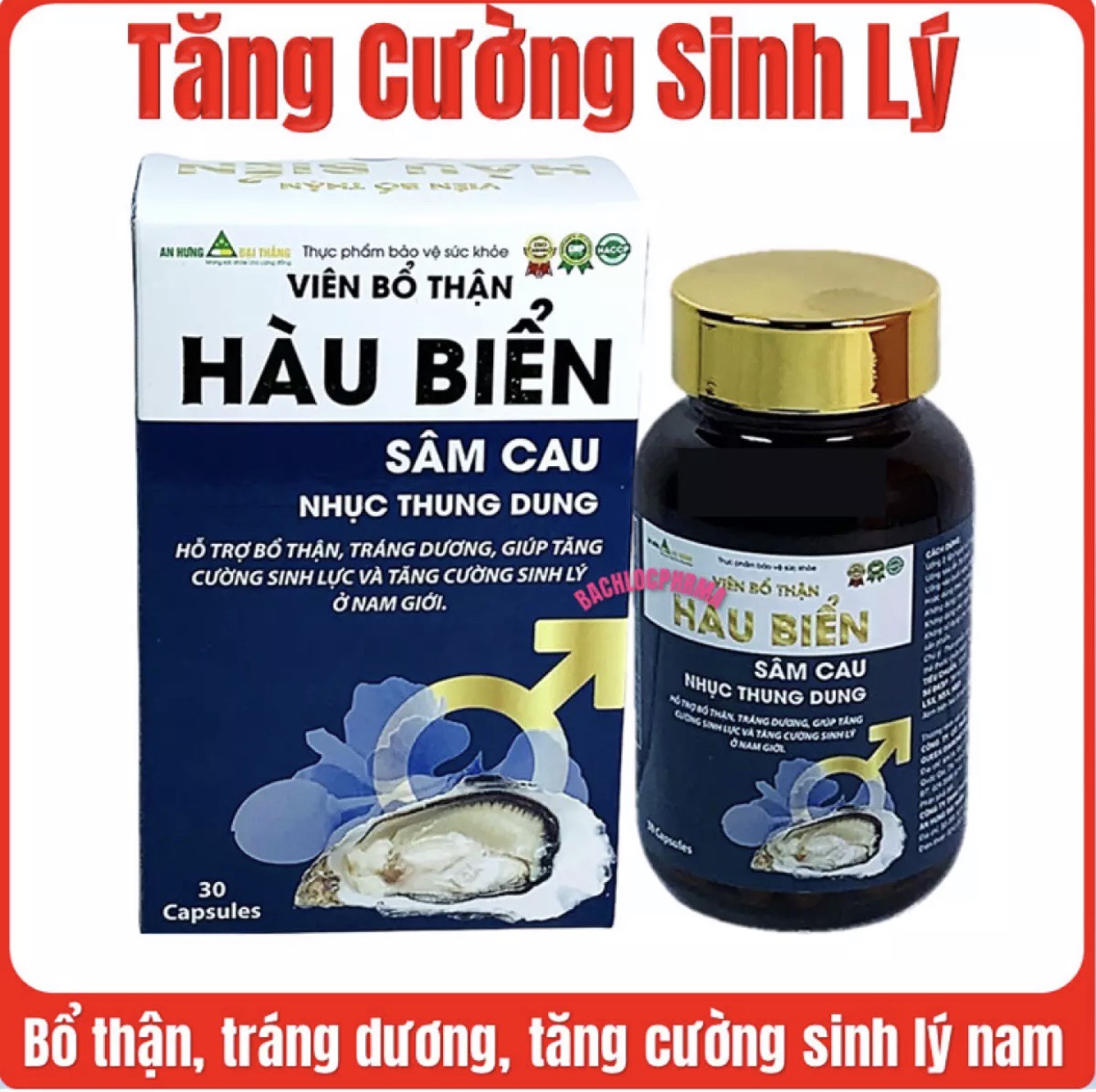 Viên Bổ Thận Hàu Biển - GIúp Bổ Thận, Tráng Dương, Tăng Cường SInh Lực, Và Tăng Cường SInh Lý Nam Giới,- Hộp 30 viên