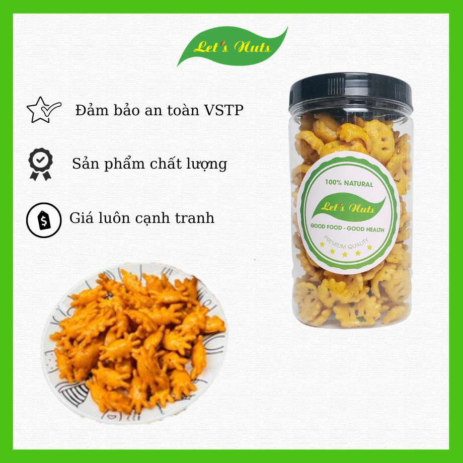 Bánh snack cua sốt mắm hành giòn ngon, đậm vị lon pet 200g - Đồ ăn vặt LETNUT