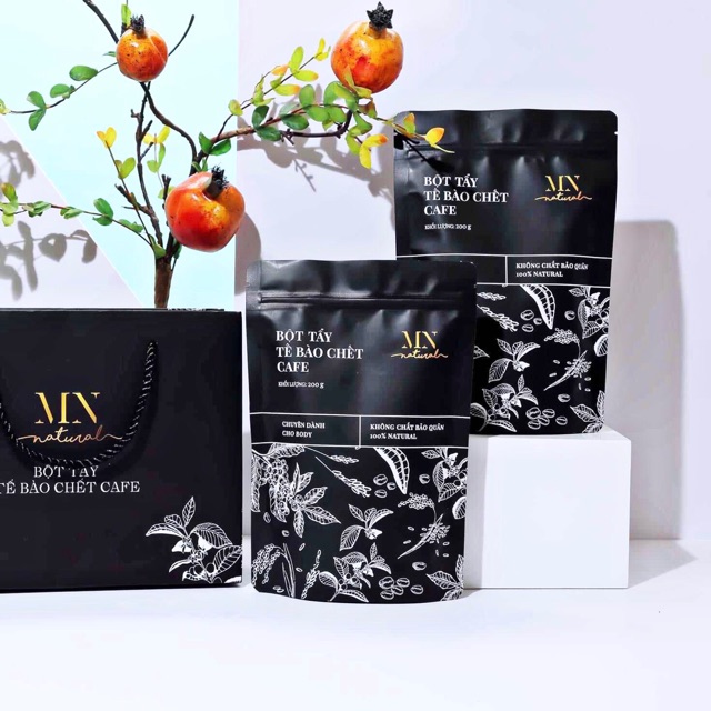 [HCM]MN NATURAL - Tặng kèm cọ quét - Bột tẩy tế bào chết cafe mn natural 200gr