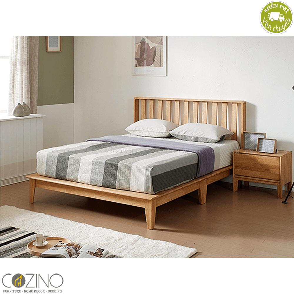Giường đôi Poppy gỗ cao su 2m0