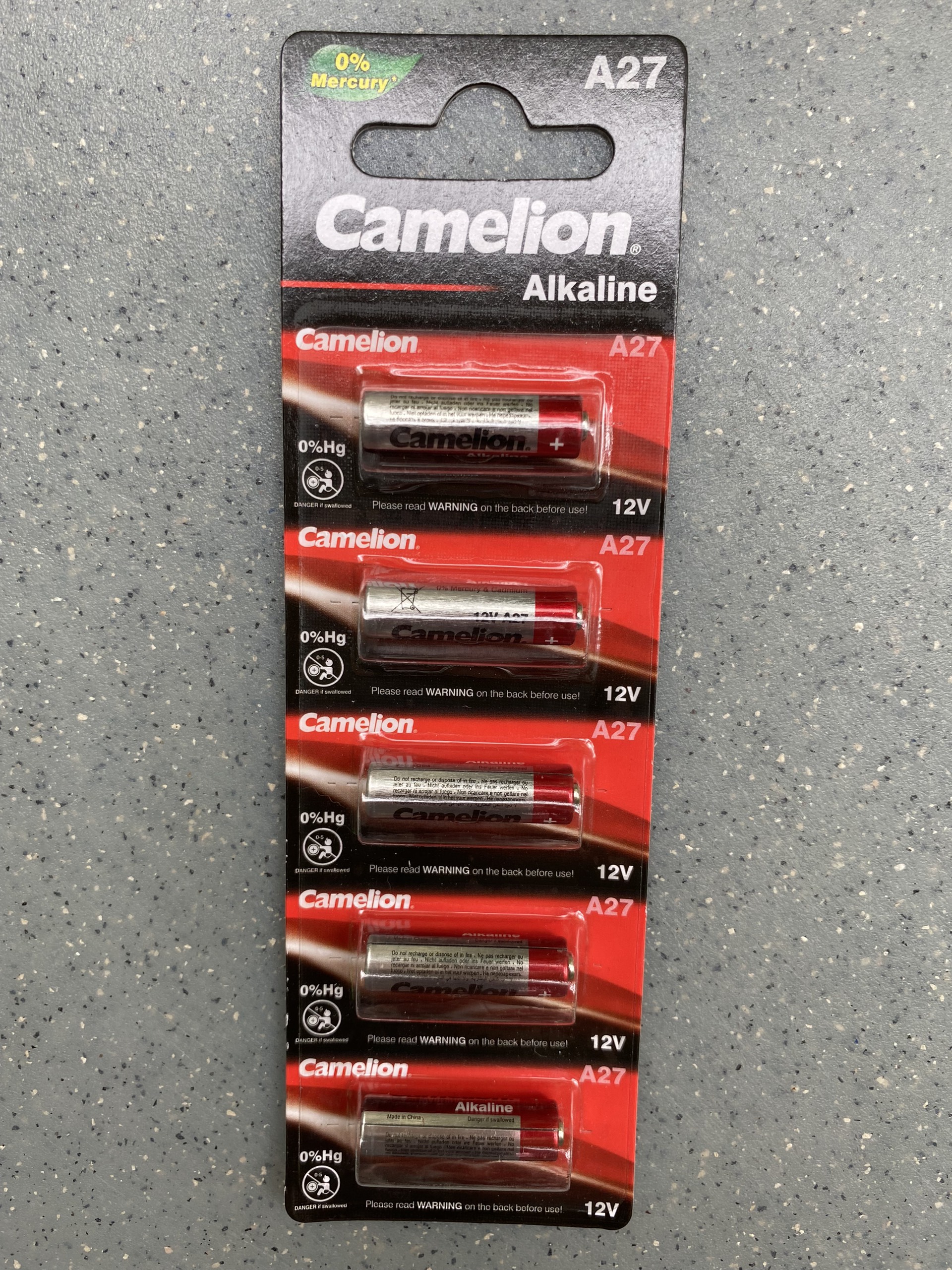 Vỉ 5 viên pin a27 camelion remote control battery 12v