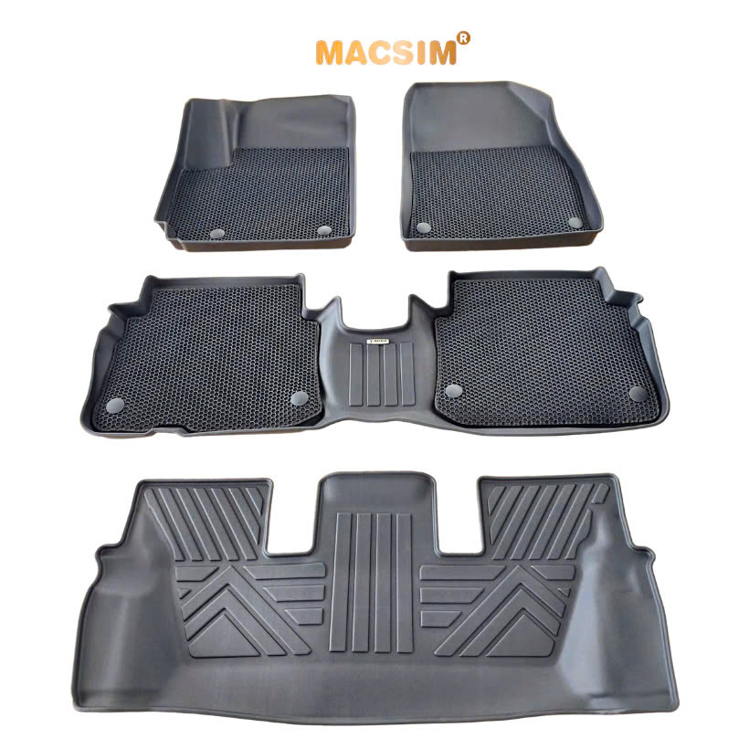 2-Layer Carpet (Sd3) in Hexagonal Mesh Form Kia Carens 2023+ (Black) Super Clean Rubber Surface, Macsim Brand Giá 3,800,000 Đồng*Miễn phí vận chuyển
