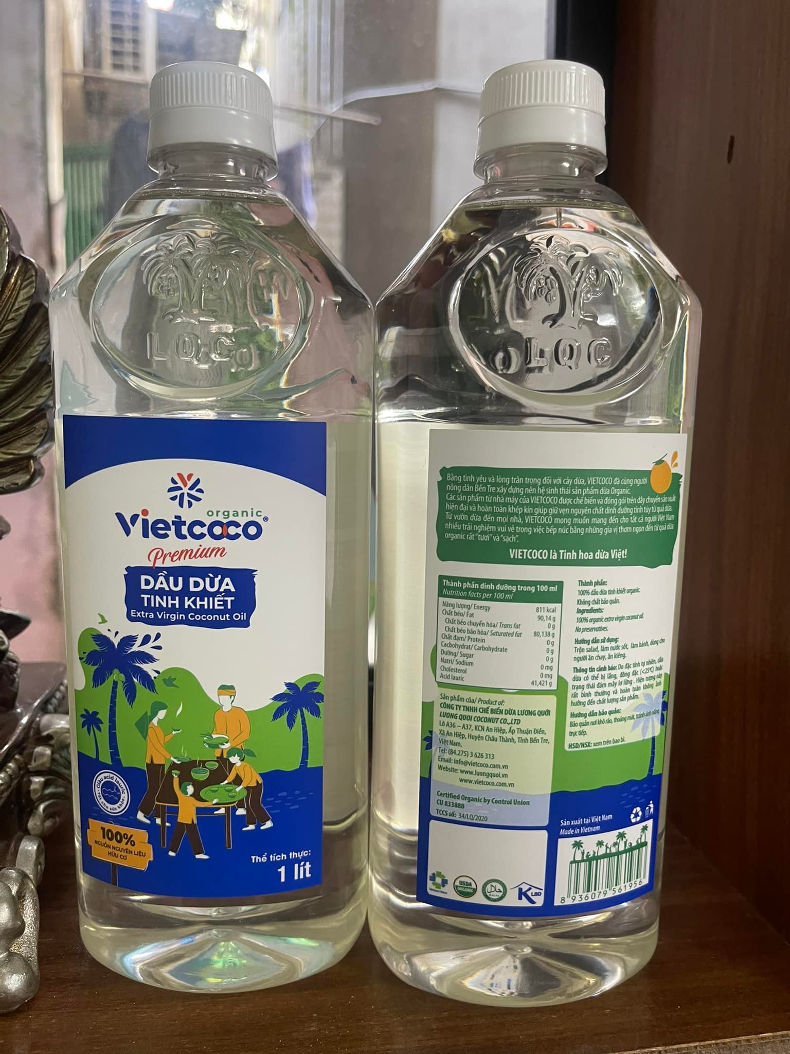 Dầu dừa hữu cơ nguyên chất ép lạnh Vietcoco - Dầu dừa tinh khiết Organic