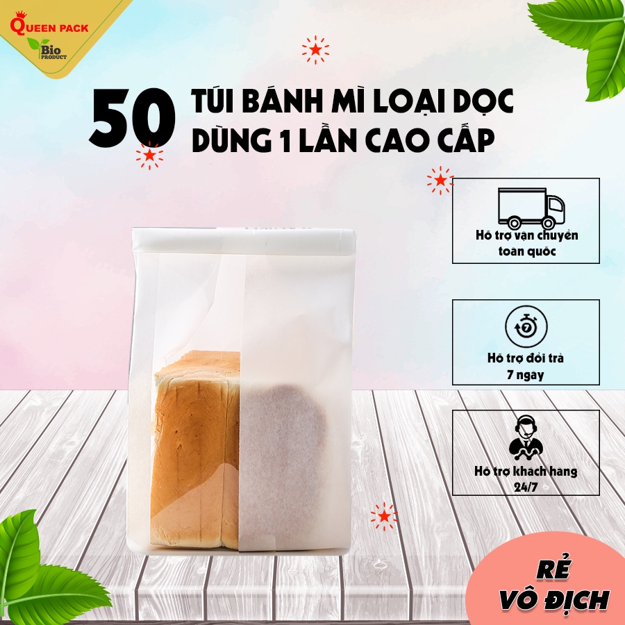 Sỉ 50 chiếc túi đựng bánh mì hoa cúc có khóa zip size túi dọc 13x28+10cm đựng bánh mì hoa cúc sandwich cookie