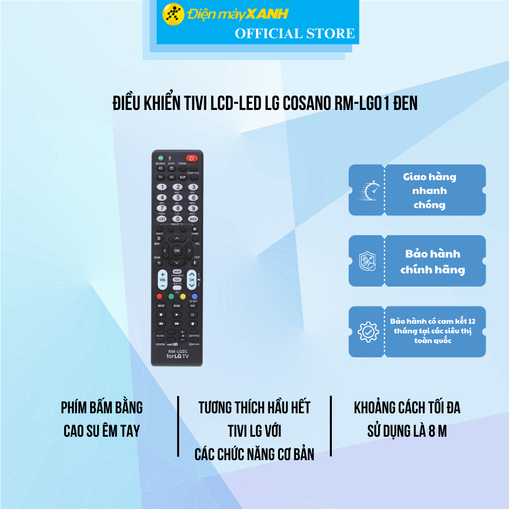 Điều khiển tivi lcd/led lg cosano rm-lg01 đen