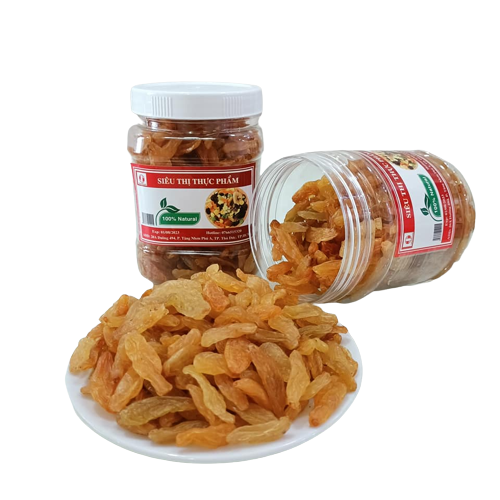 1Kg (2 hộp) Nho vàng Mỹ sấy lạnh ORANMART- Trái to dẻo ngọt