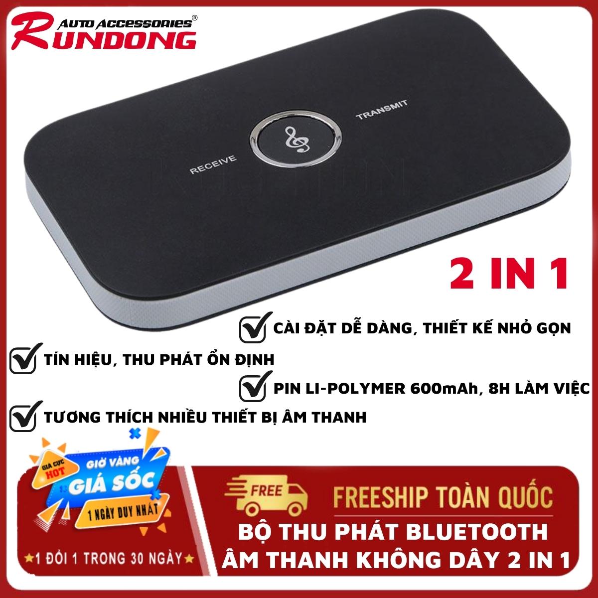 (Quà tặng 15K) Bộ thu phát bluetooth âm thanh không dây Rundong B6, Adapter kết nổi âm thanh không dây cho xe hơi và thiết bị âm thanh loa tai nghe