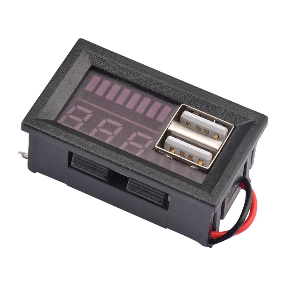 Đồng hồ báo vôn ắc quy ô tô xe máy kèm sạc USB cao câp